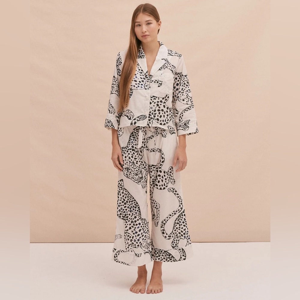 BOXY SHIRT AND WIDE LEG TROUSER SET THE JAG PRINT CREAM Size M